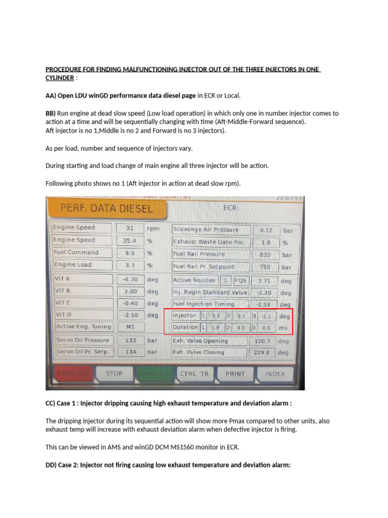 Procedure To Find Defective Injector Out of The Three Injectors in One ...