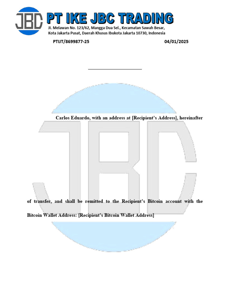 JBC Trading - Agreement | PDF | Private Law