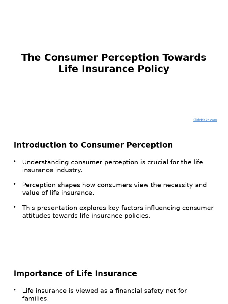 Consumer Perception of Life Insurance | PDF | Insurance | Life Insurance