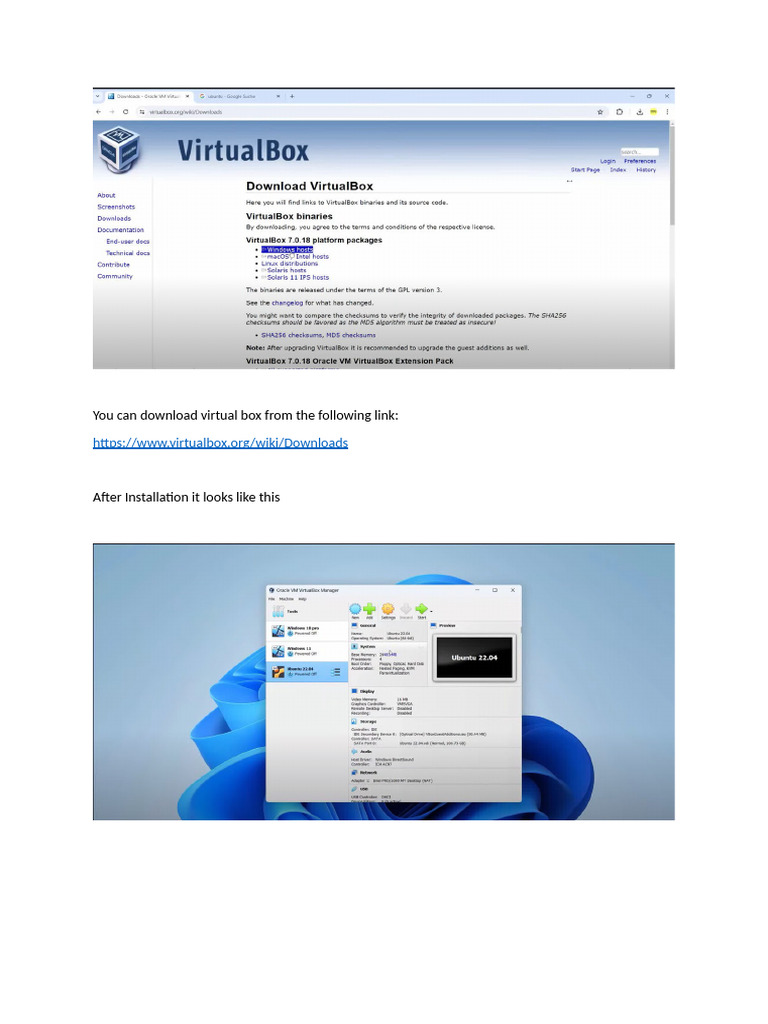 Virualbox and Ubuntu installation | PDF