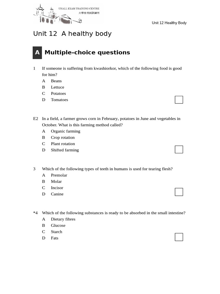 Supp (1) - Ex. - 12 A Healthy Body Question | PDF | Artery | Blood