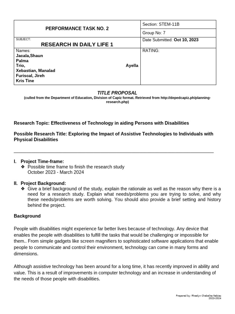 Impact of Assistive Technology on Disabilities | PDF | Disability ...