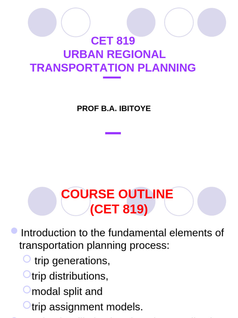 Photo inspiration: Gallery Detail: Cet 819 Urban Regional Transportation Planning Pdf