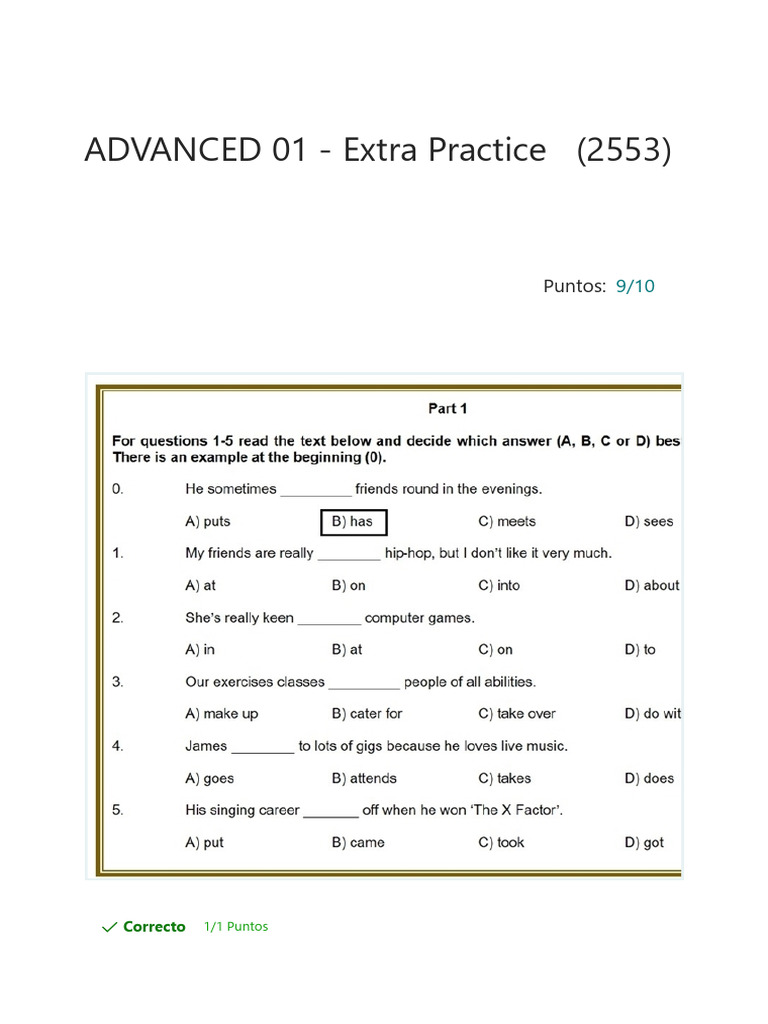 ADVANCED 01 - Extra Practice (2553) | PDF