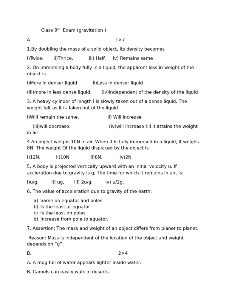 Weight Variation: Pole vs Equator | PDF | Weight | Density