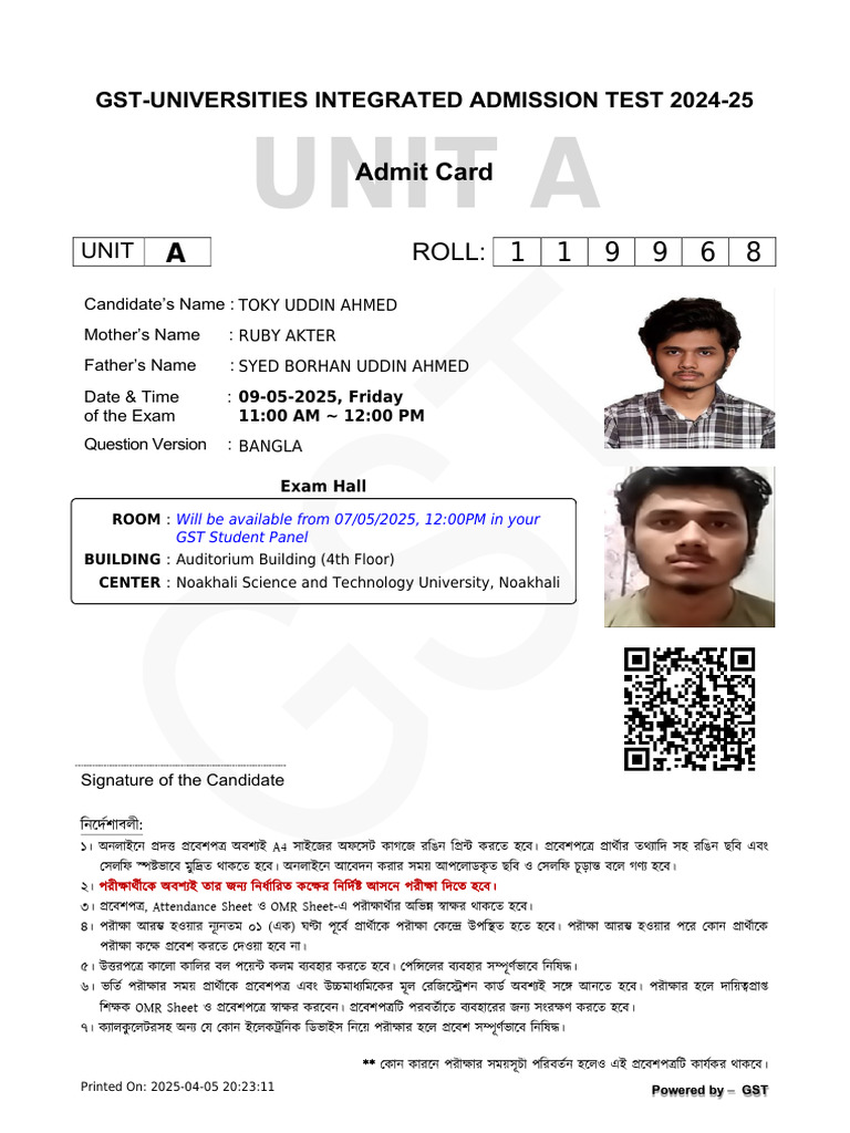 Admit 119968 | PDF