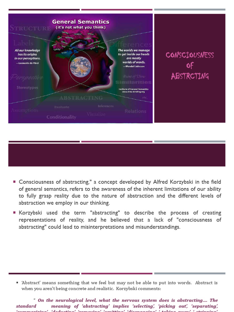 Consciousness of Abstracting Explained | PDF | Abstraction | Consciousness
