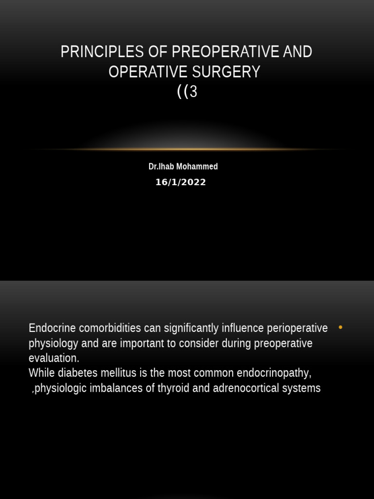 Principles of Preoperative and Operative Surgery | PDF | Hypothyroidism ...