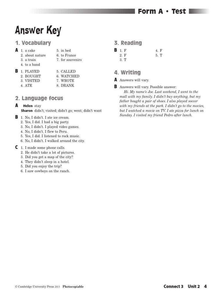 AK Test A2 Level 3 | PDF