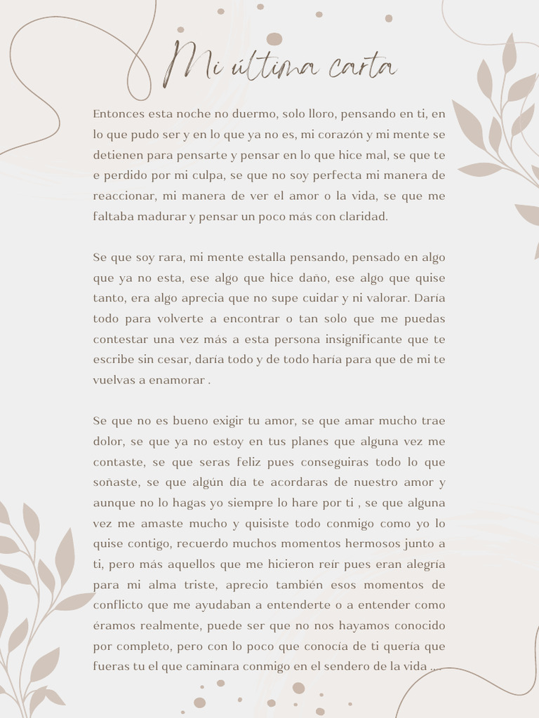 Mi Ultima Carta de Despedida para El Amor de Mi Vida - 20250111 ...