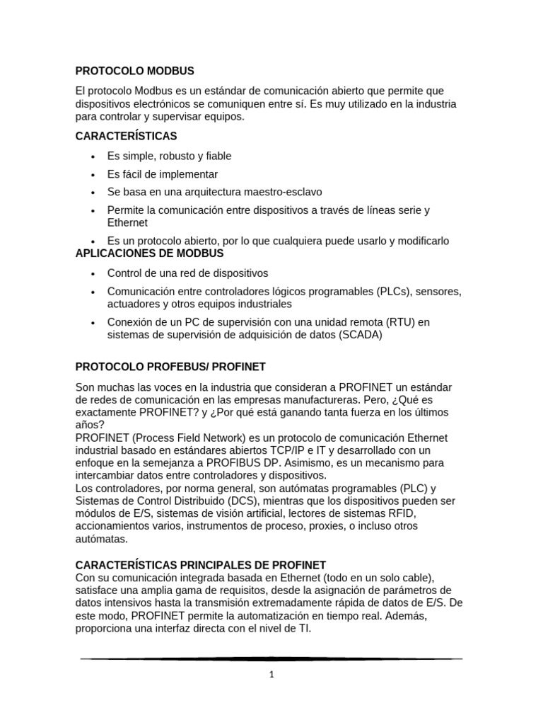 Protocolo Modbus y sus Aplicaciones Industriales | PDF | Red de ...