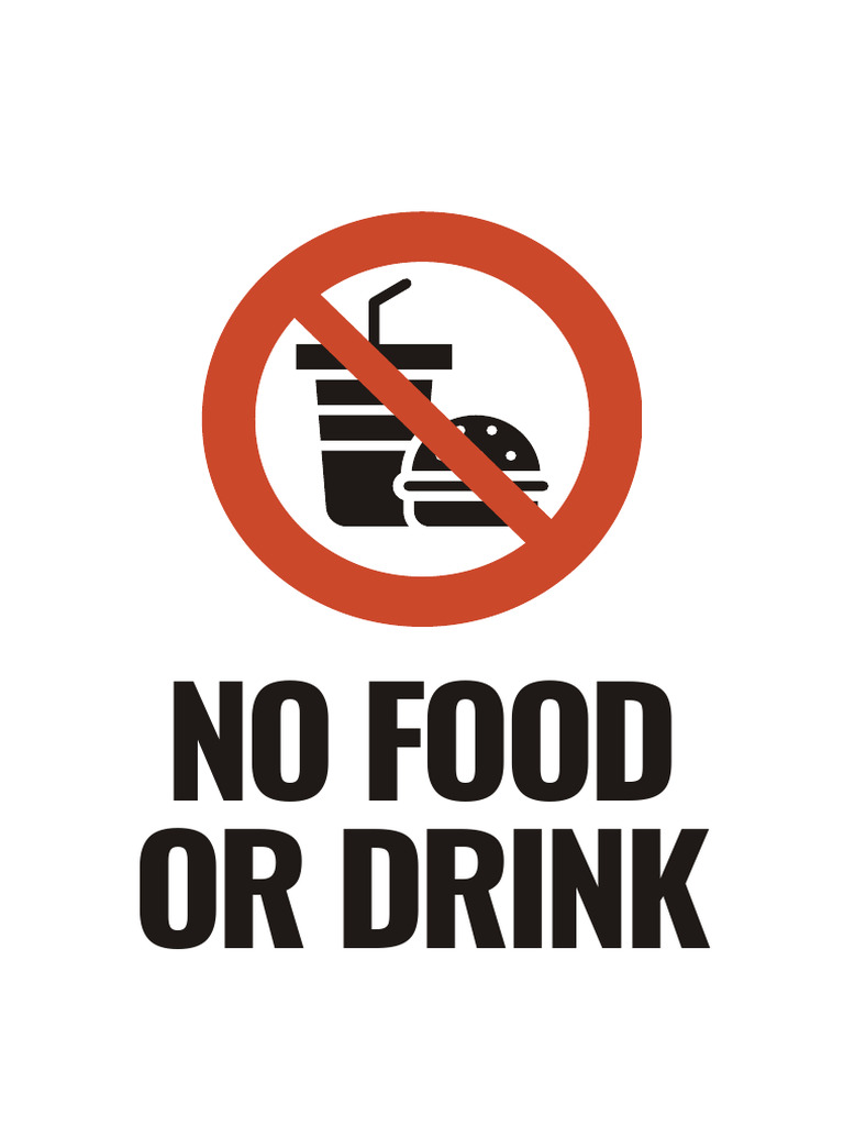 Red and White Simple Minimalist No Food or Drink Sign Poster | PDF
