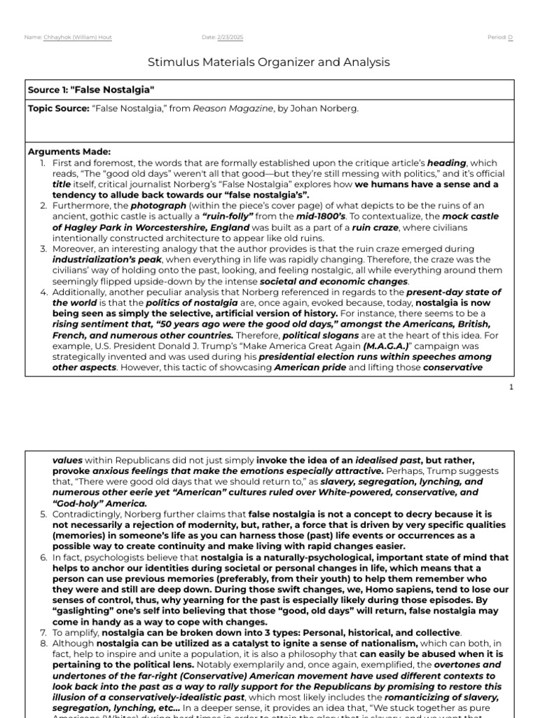 3 Chhayhok Hout - Stimulus Materials Organizer and Analysis | PDF ...