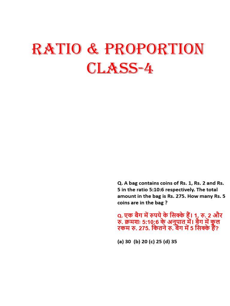 040 Ratio And Proportion Class 4 17 Jan 1130am Team Lprpdv Pdf