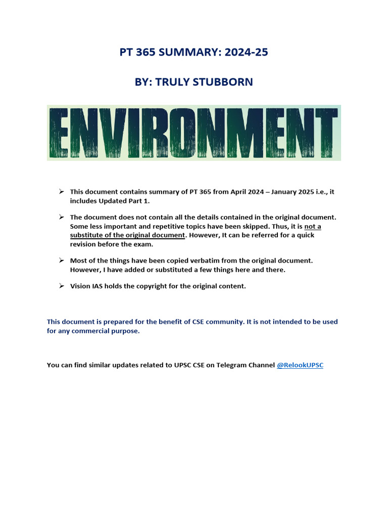 Environment PT 365 Summary 2024-25 | PDF | Tropical Cyclones | Climate ...