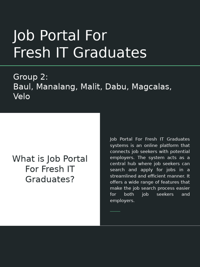Online Job Portal for IT Graduates | PDF