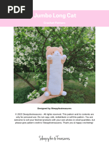 Jumbo Long Cat Am i Guru Mi Pattern