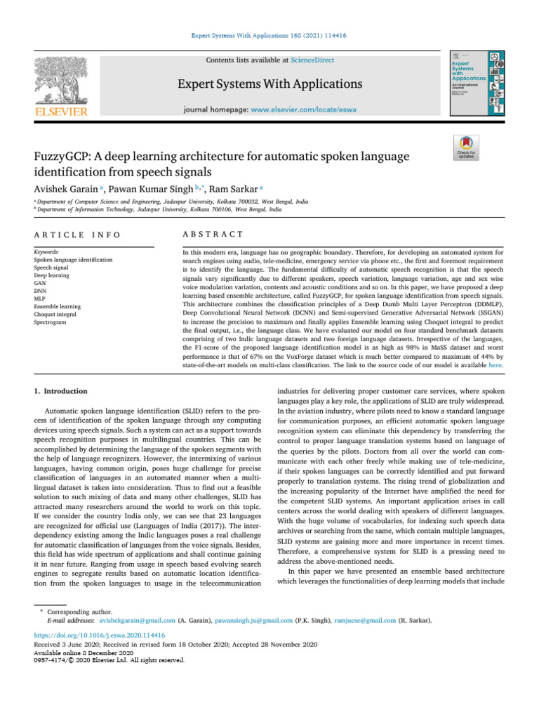 FuzzyGCP: Deep Learning for Language ID | PDF | Applied Mathematics ...