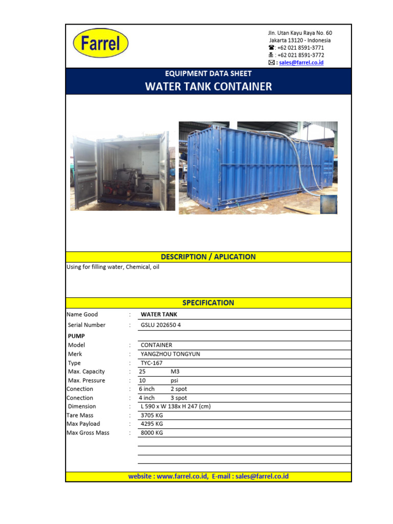 Water Tank Container | PDF