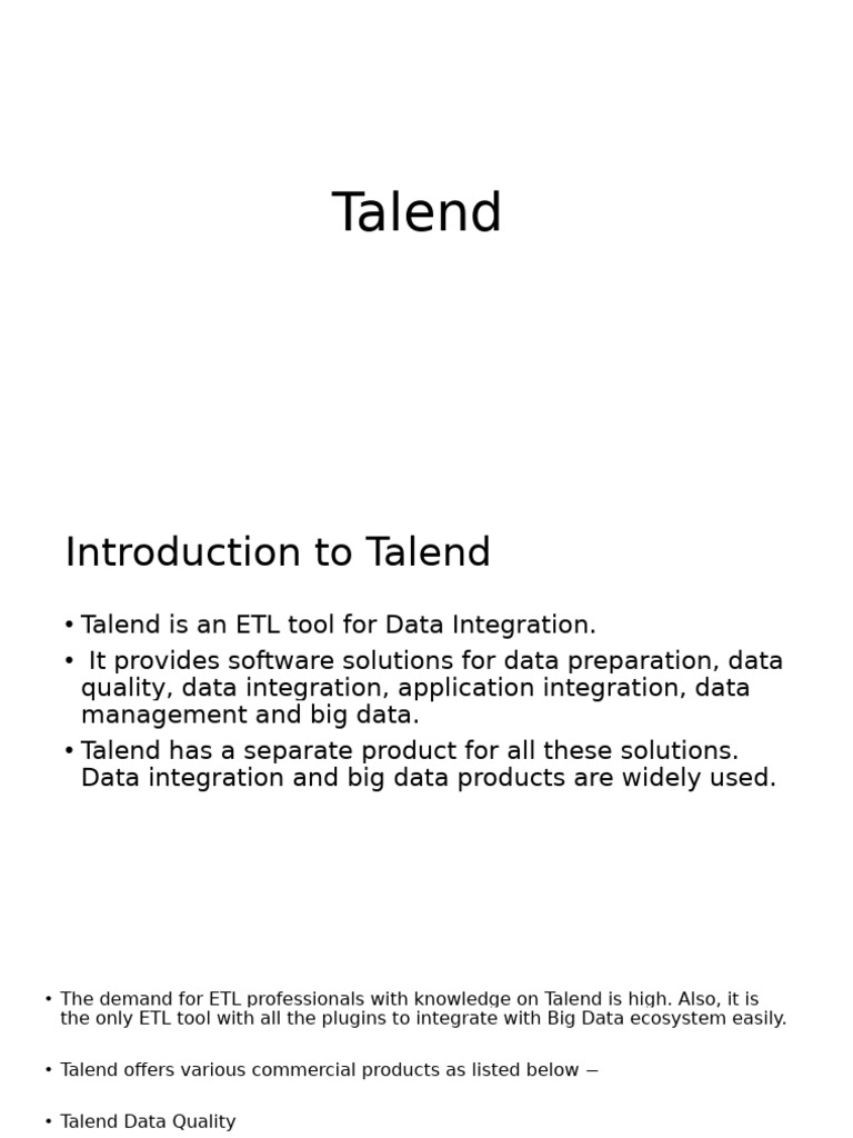 Talend | PDF | Big Data | Data