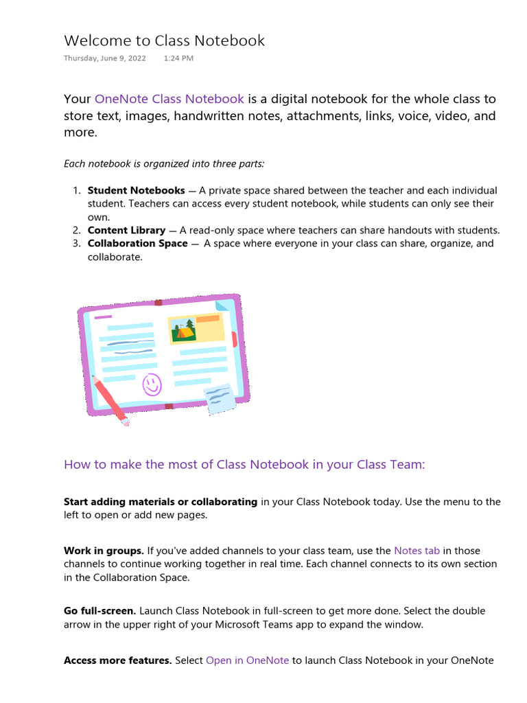 Class Notebook Overview and Features | PDF | Software | Microsoft Windows