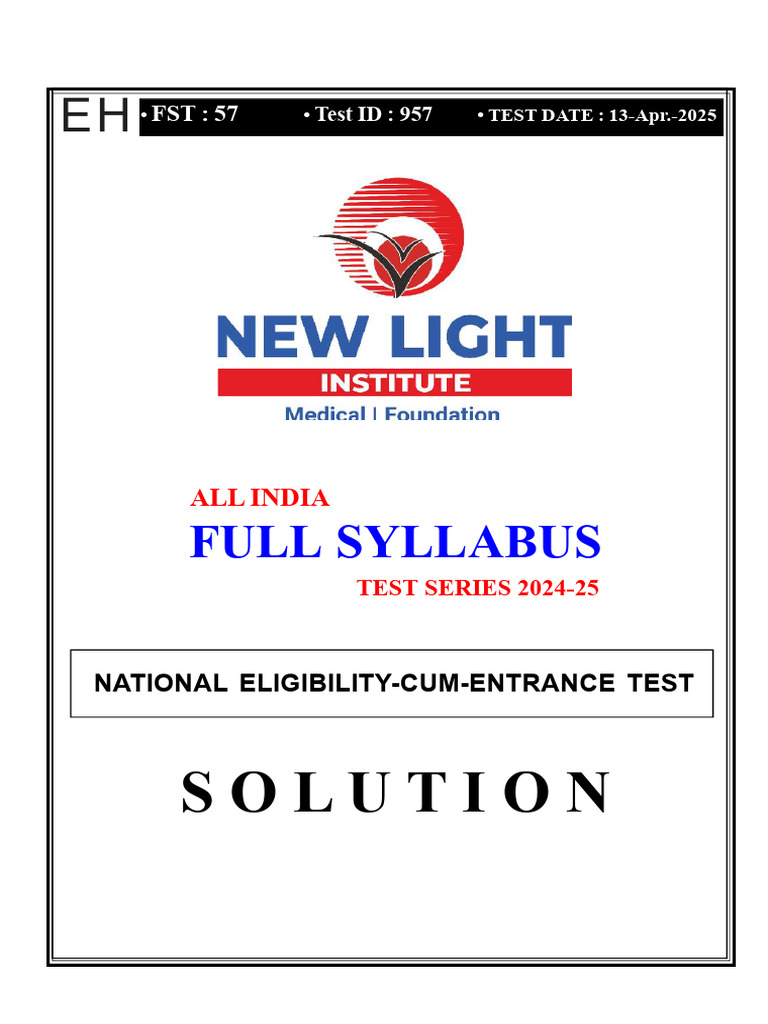 FST-57 (13-04-2025) (EH) - BIO Solution | PDF | Epithelium | Rna