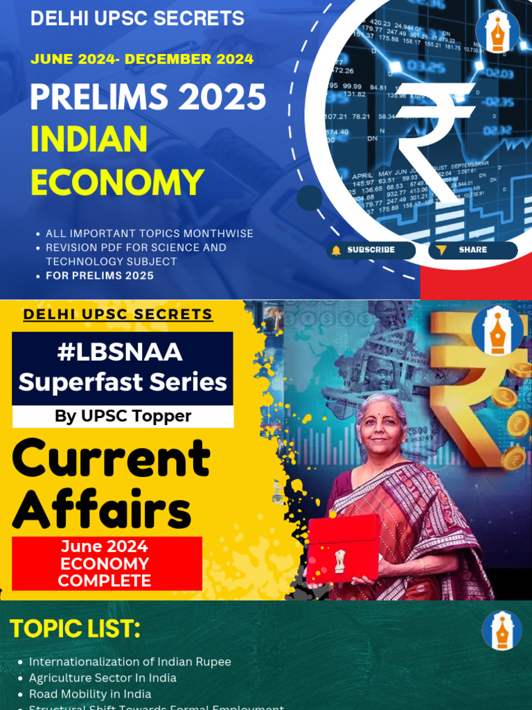 Overview of Indian Economy for Prelims 2025 | PDF | Reserve Bank Of ...