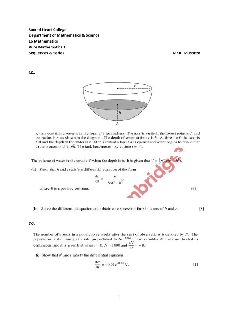Formulating Differential Equations | PDF