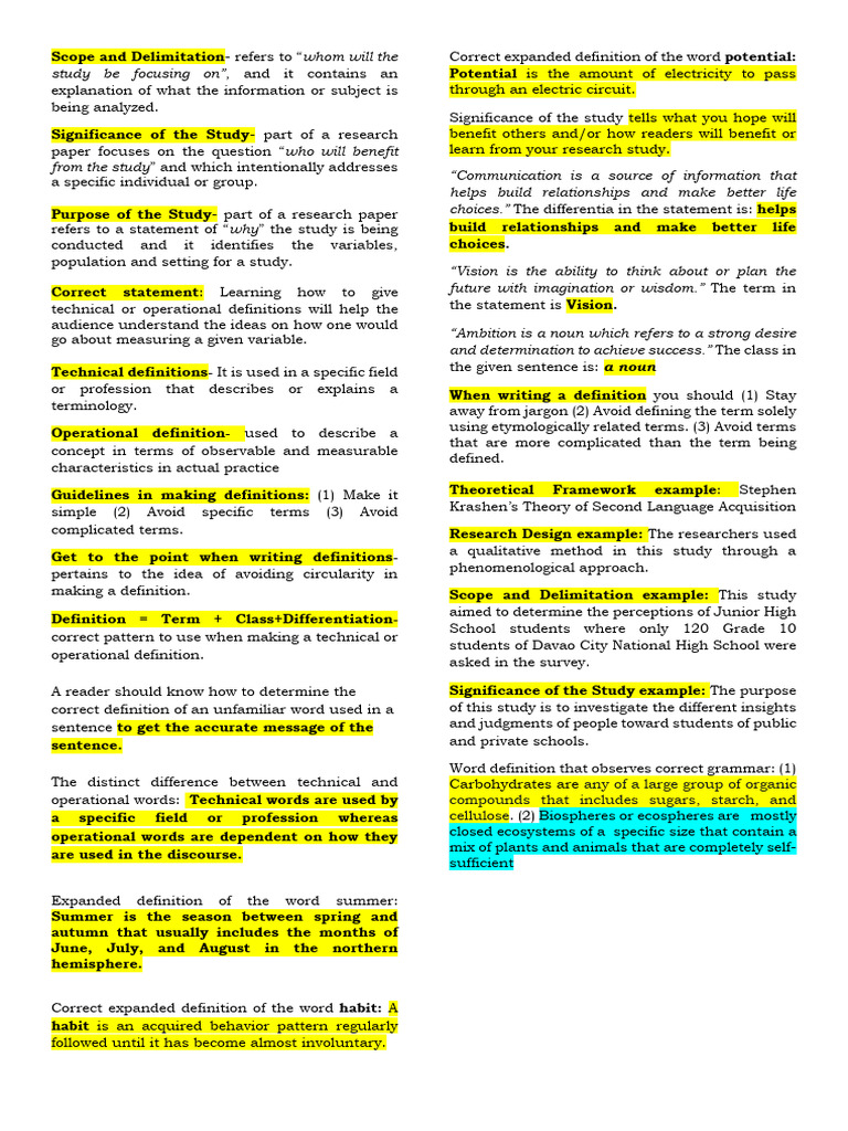 4th Quarter English Reviewer | PDF | Definition | Word