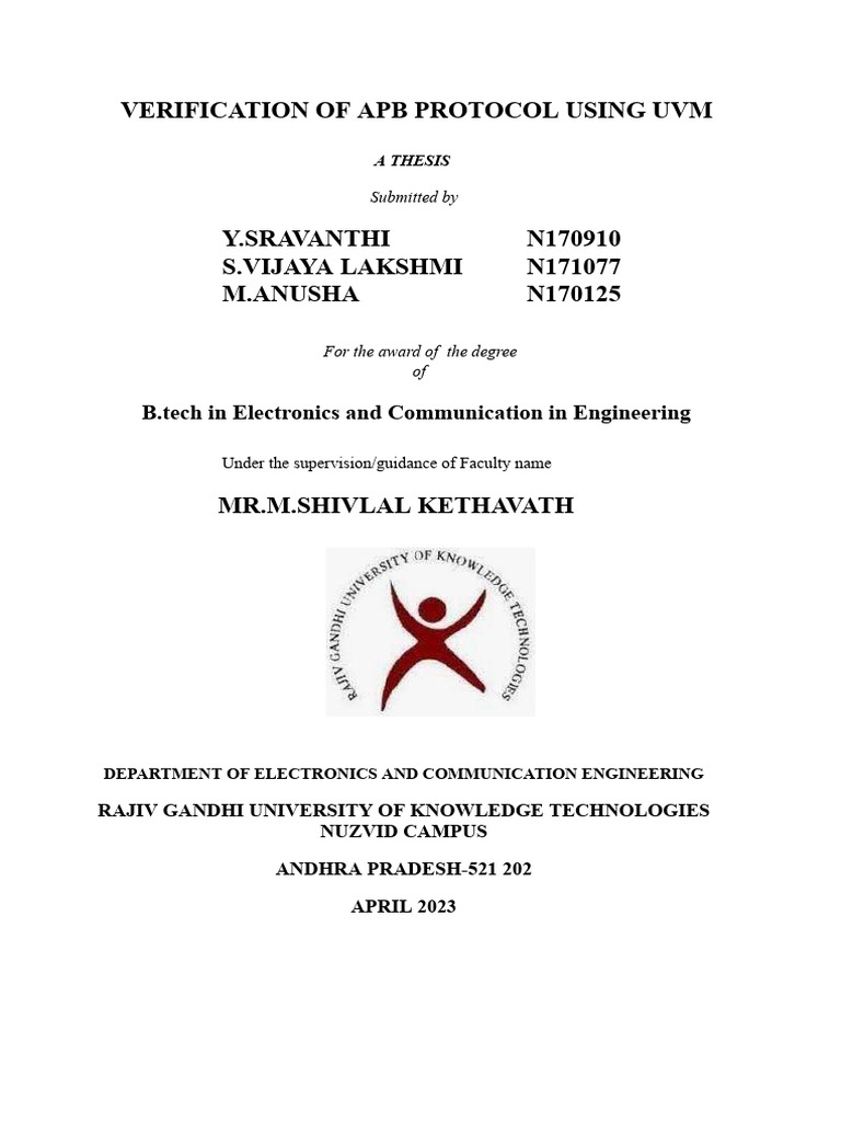 APB Protocol Verification with UVM | PDF | Telecommunications ...