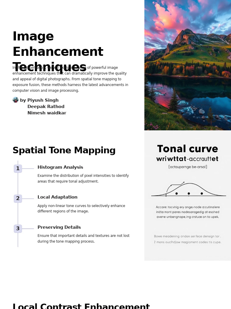 Image Enhancement Techniques Overview | PDF | Color Balance | Image Editing