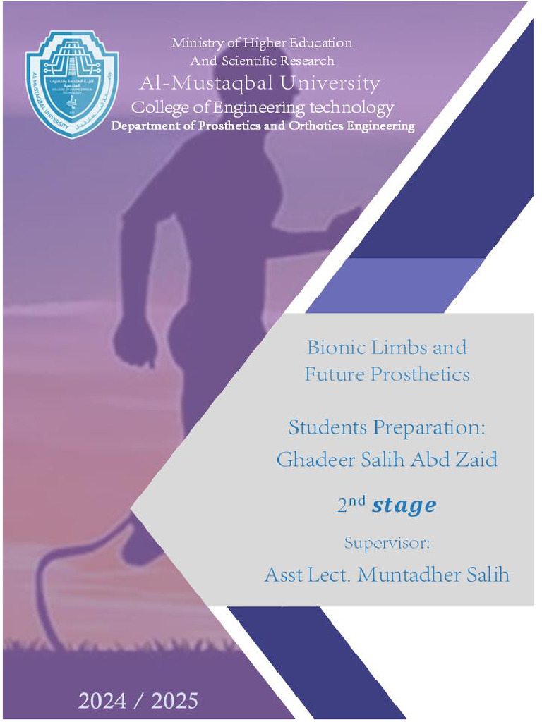 Bionic Limbs Research Summary | PDF | Prosthesis