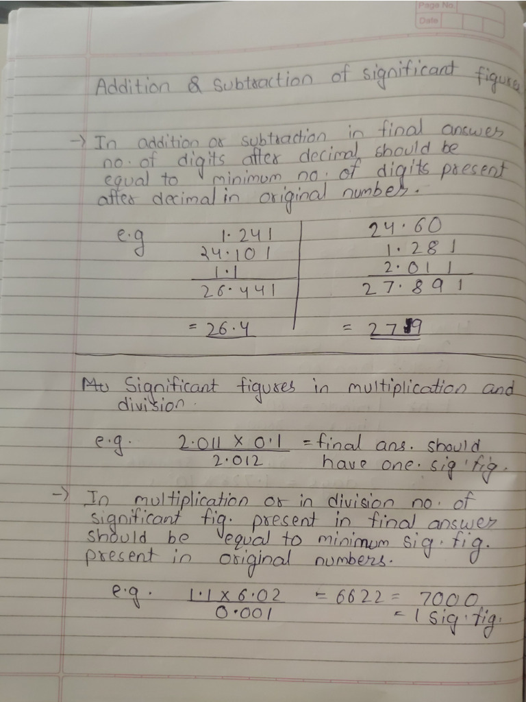 Addition and Subtraction of Sig. Fig. | PDF