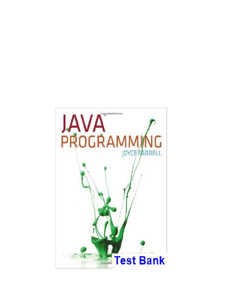 Java Programming 7th Edition Joyce Farrell Test Bank download | PDF ...