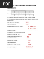 System Duct Pressure Loss Calculation