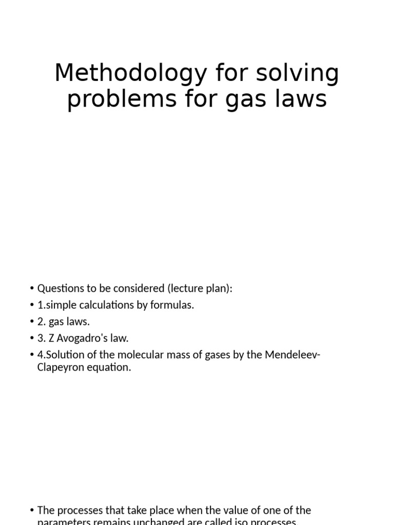 Gas Laws and Iso Process Methodology | PDF