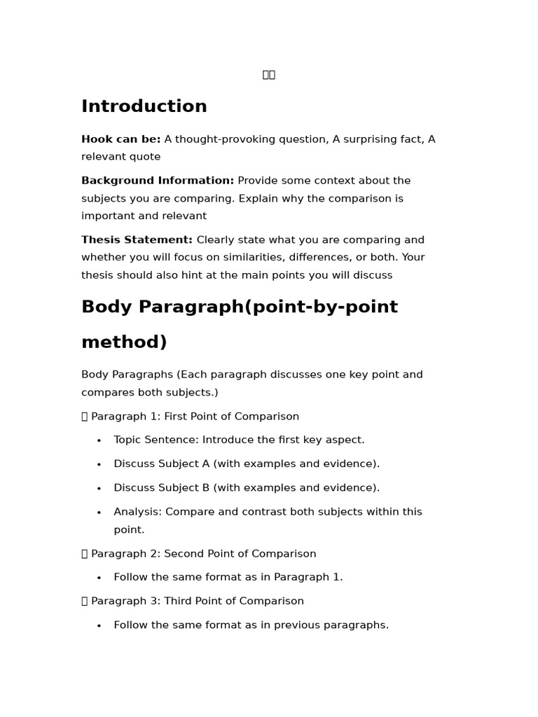 Crafting a Comparative Essay | PDF