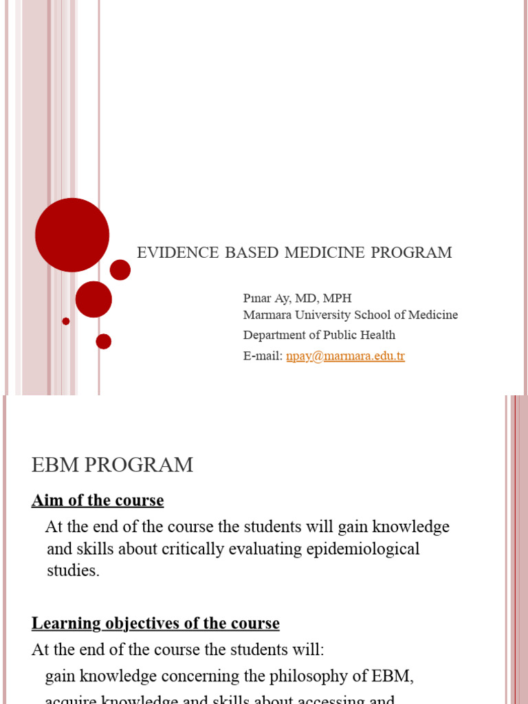 Evidence-Based Medicine Course Overview | PDF | Evidence Based Medicine ...
