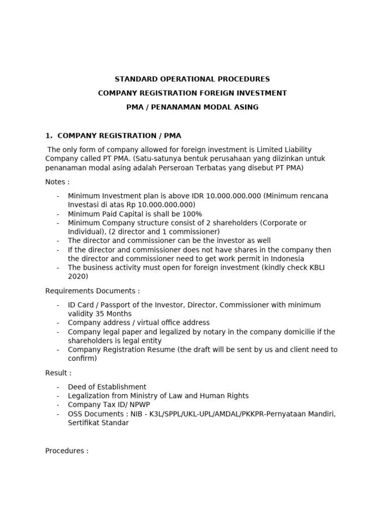 Standard Operational Procedures | PDF | Corporate Law | Business