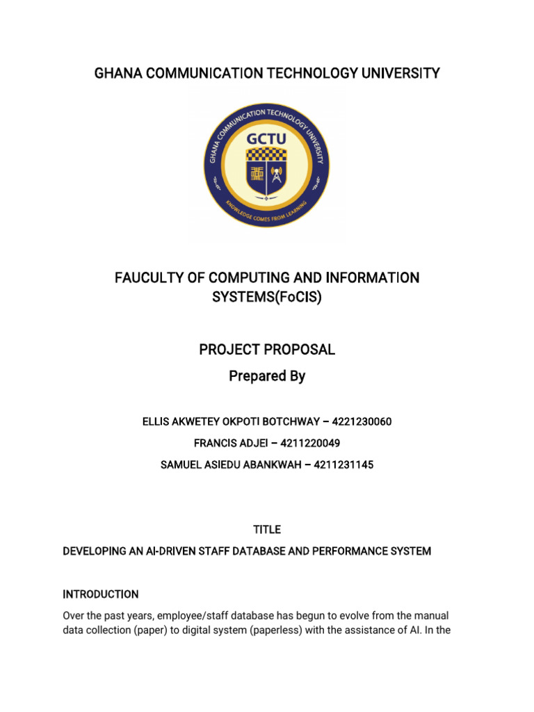 AI-Driven Staff Database Proposal | PDF | Methodology | Databases