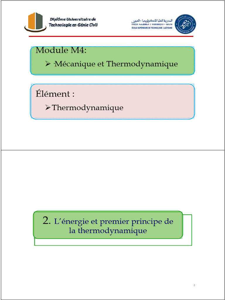 Premier principe de la thermodynamique | PDF | Capacité thermique | Chaleur