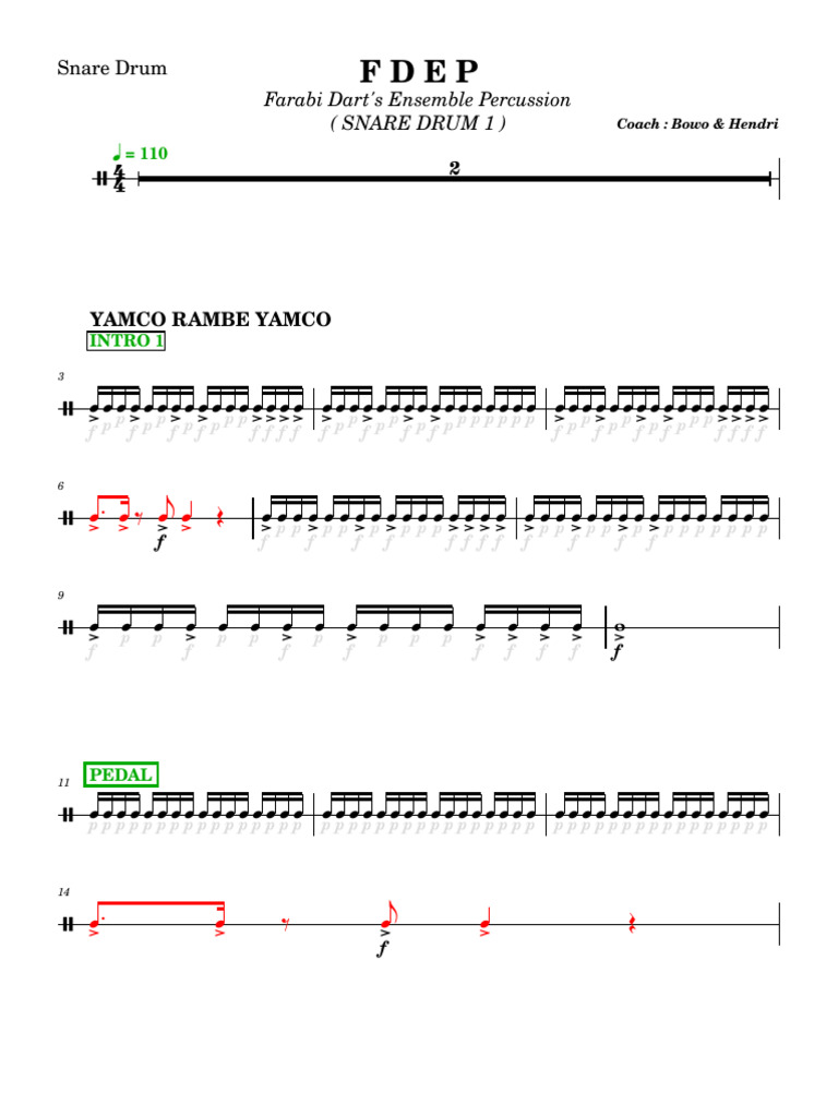 Snare Drum Performance Guide | PDF | Musical Instruments | Percussion ...