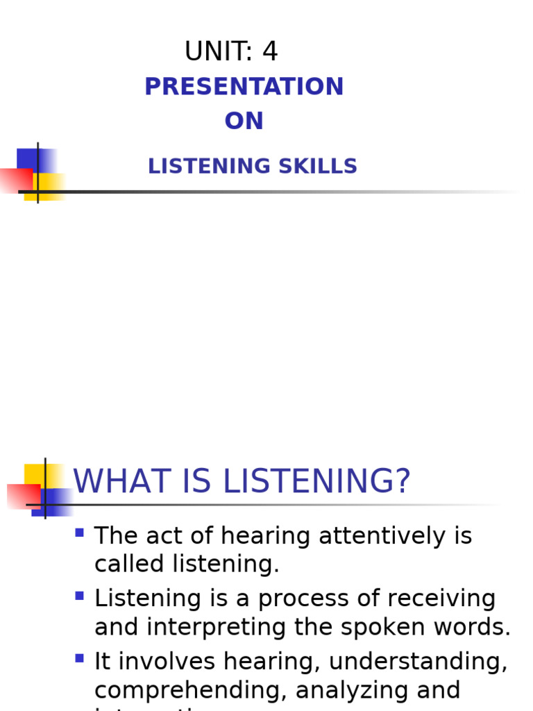Types and Skills of Effective Listening | PDF | Cognitive Science ...