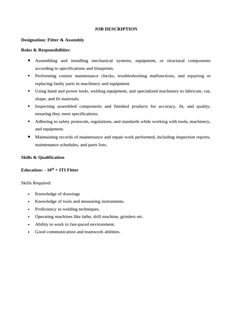 For Fitter | PDF