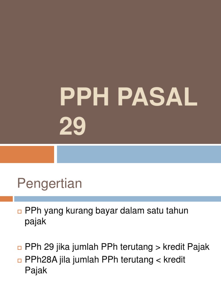 PPh Pasal 29: Pengertian dan Perhitungan | PDF