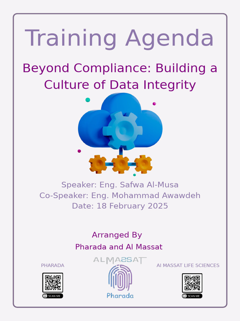 Data Integrity Training Agenda | PDF | Risk Management | Regulatory ...