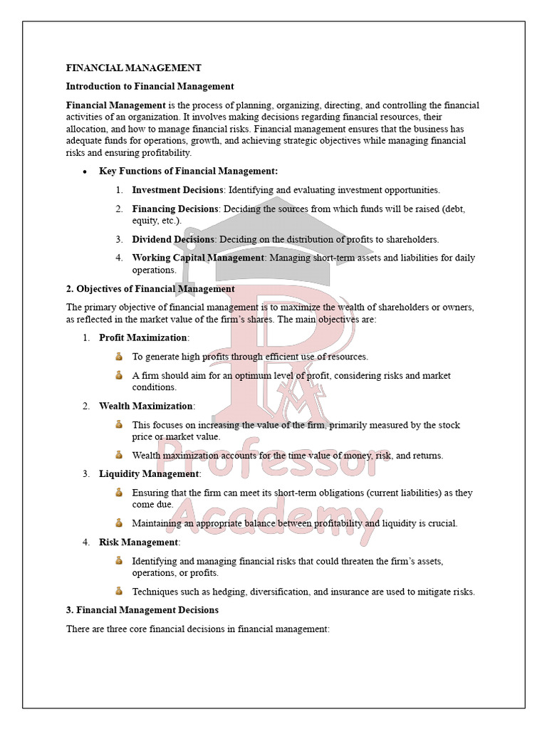 PG TRB Free Class 3 - Financial Management | PDF | Cost Of Capital ...
