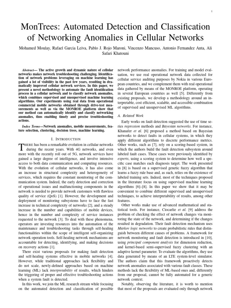 MonTrees: Automated Detection and Classification of Networking ...