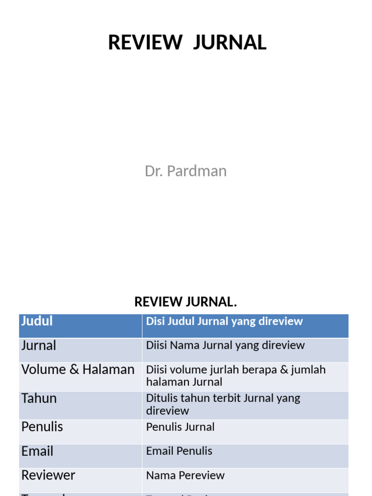 Panduan Lengkap Review Jurnal | PDF