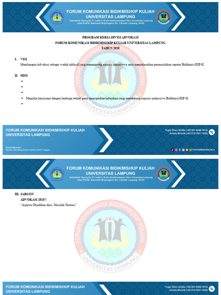 Program Kerja Advokasi Bidikmisi 2025 | PDF